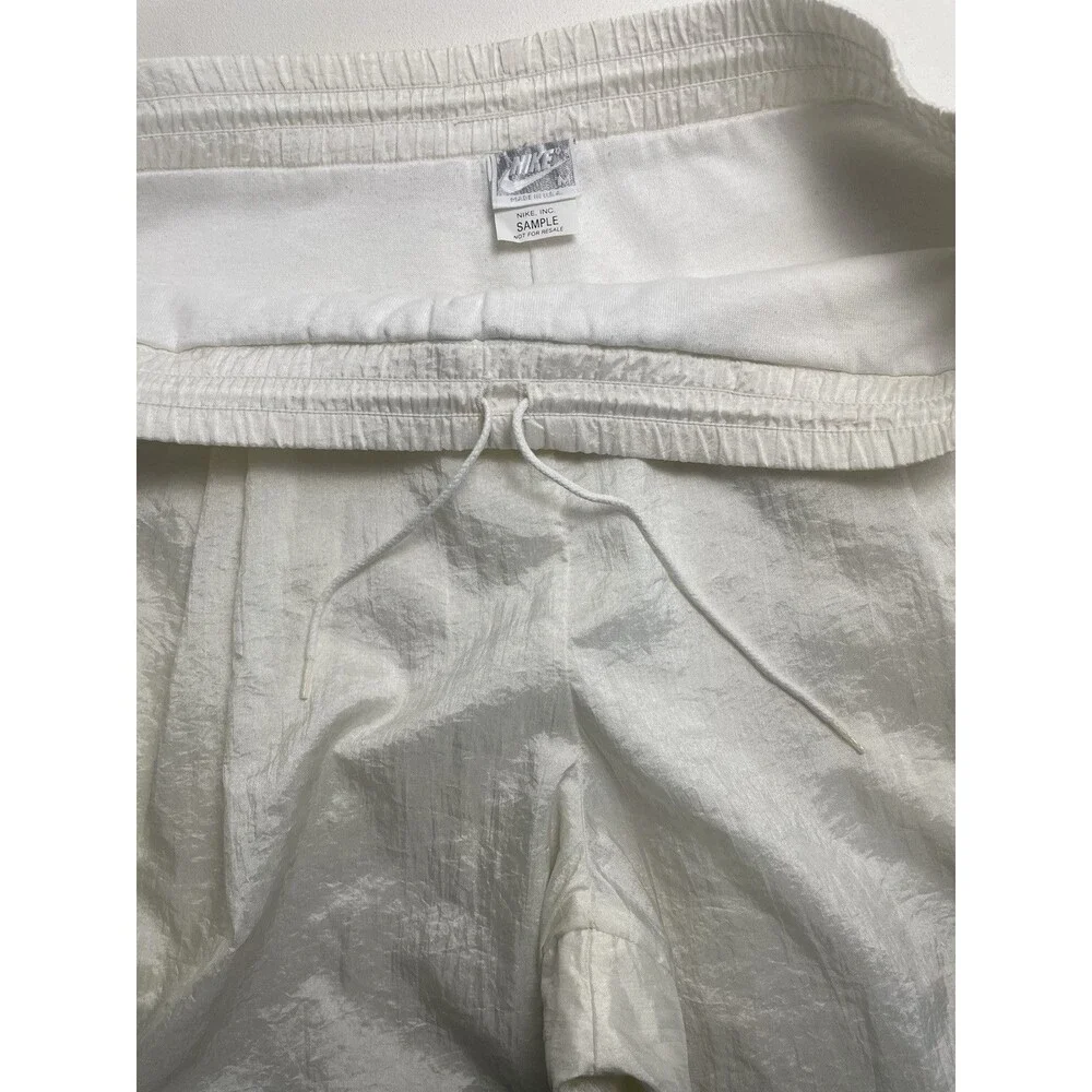VTG NIKE white Tag Made In USA white Athletic Windbreaker Pants Zip Ankle Size M